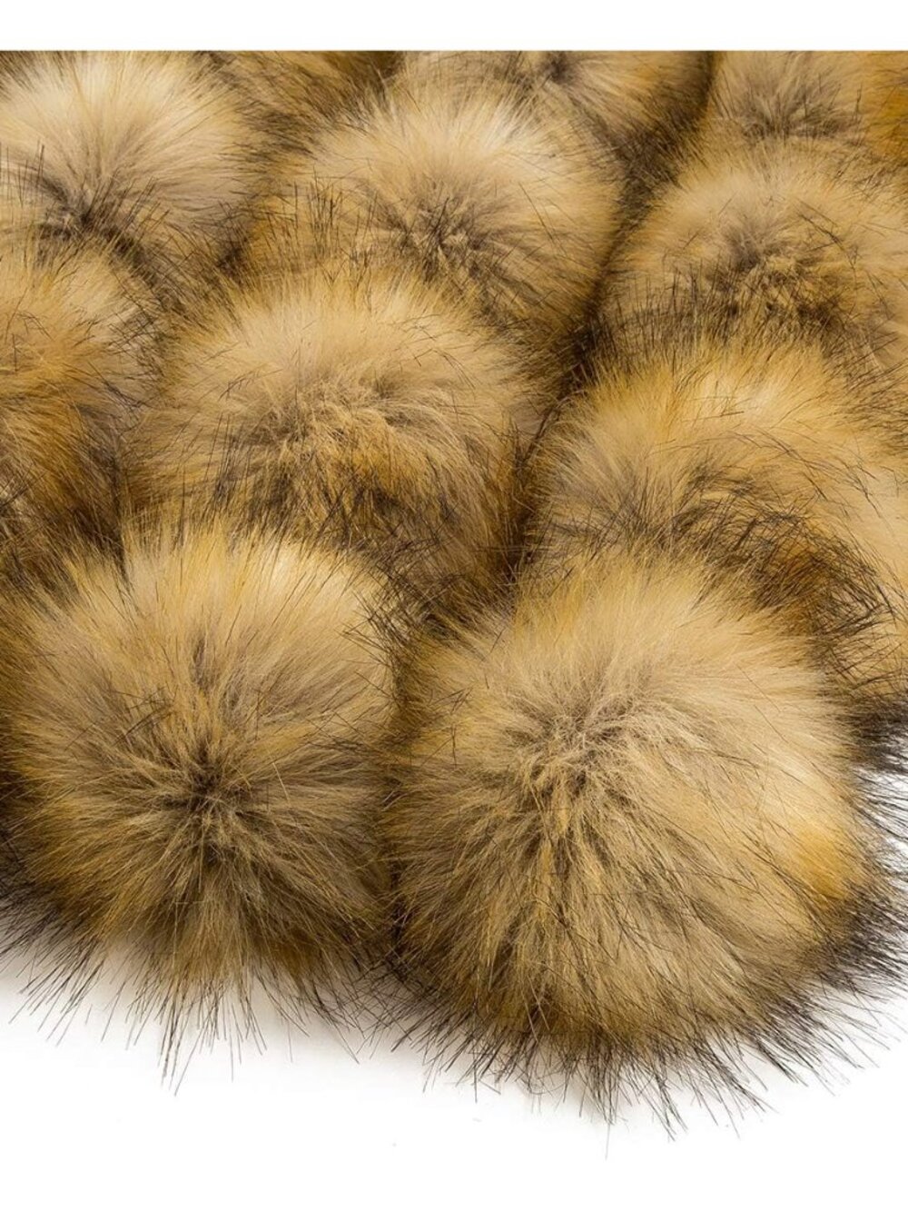 12 Pieces Faux Fur Pom Pom Balls, Faux Mink Fur Color
